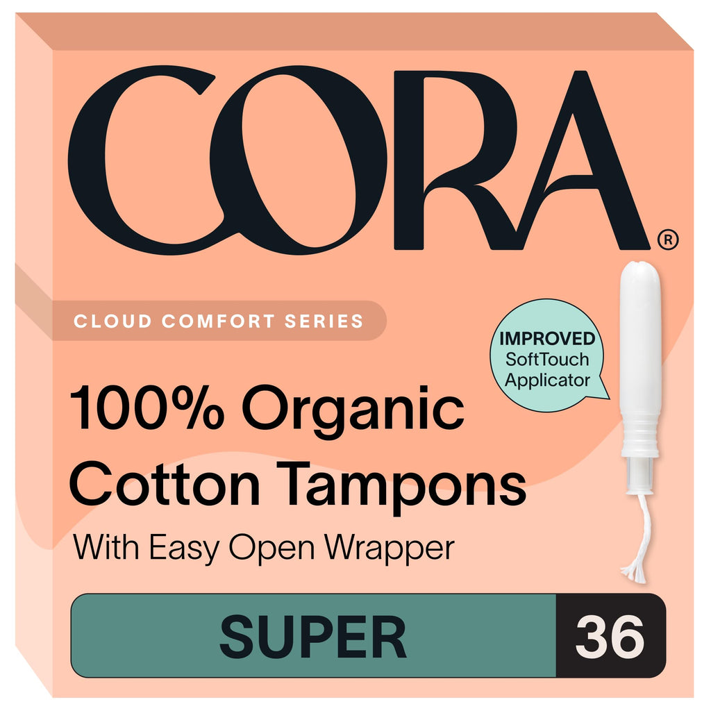 Cora Organic Cotton Tampons (36 Super Plus Tampons)