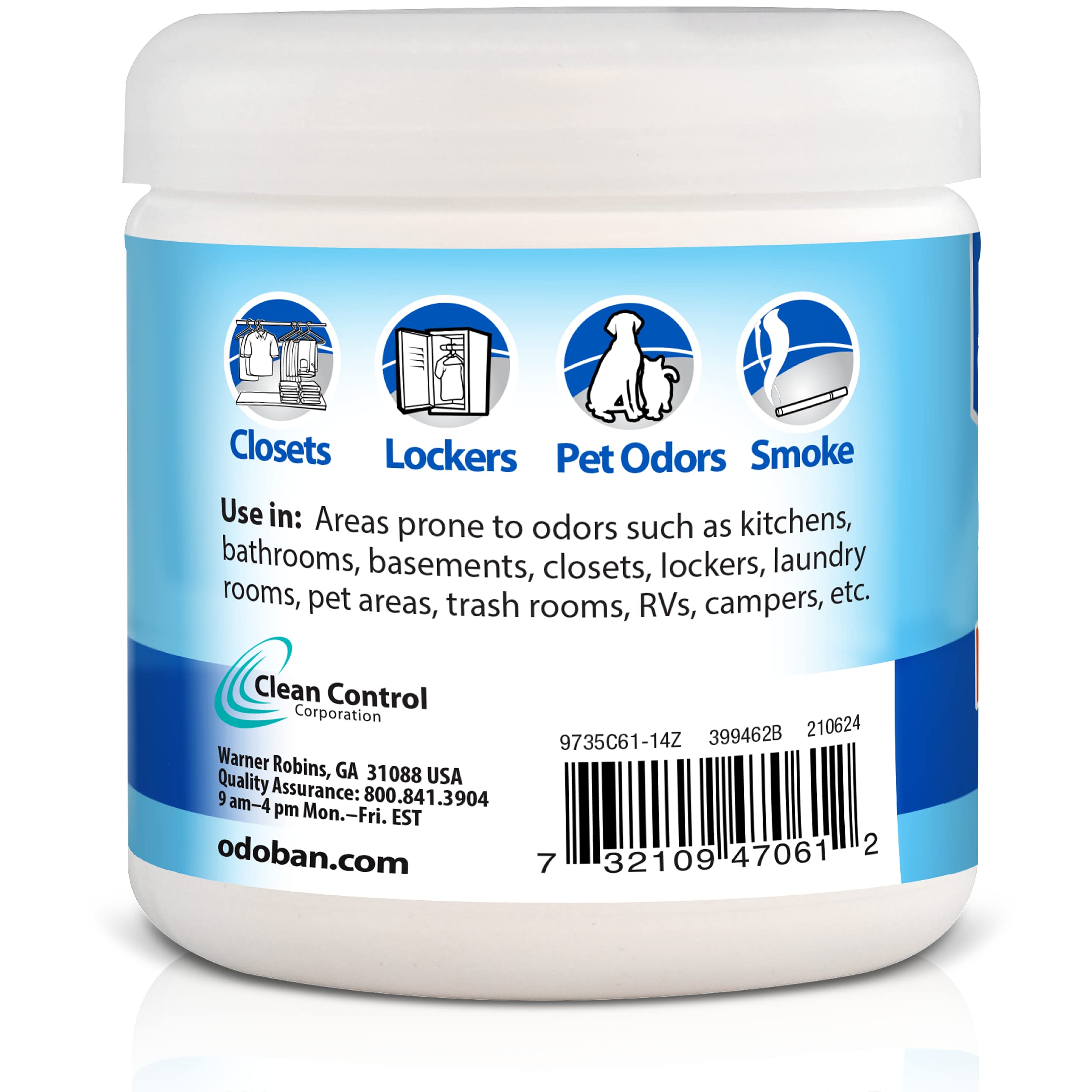 OdoBan Solid Odor Absorber Eliminator for Home and Small Spaces, Fresh Linen Scent, 14 Ounces Each, 9-Pack