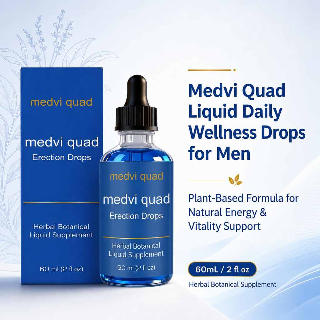 Medvi Quad, Erection Drops,Macagun, Ginseng and Other Formula, Quick Absorption, 2 Oz
