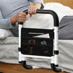 KingPavonini Bed Rails for Elderly Adults Safety - Adjustable Bed Cane with Non-Slip Ergonomic Handle and Storage Pocket, Bed Railings for Seniors Hold up to 350 Lbs, Tool-Free Installation