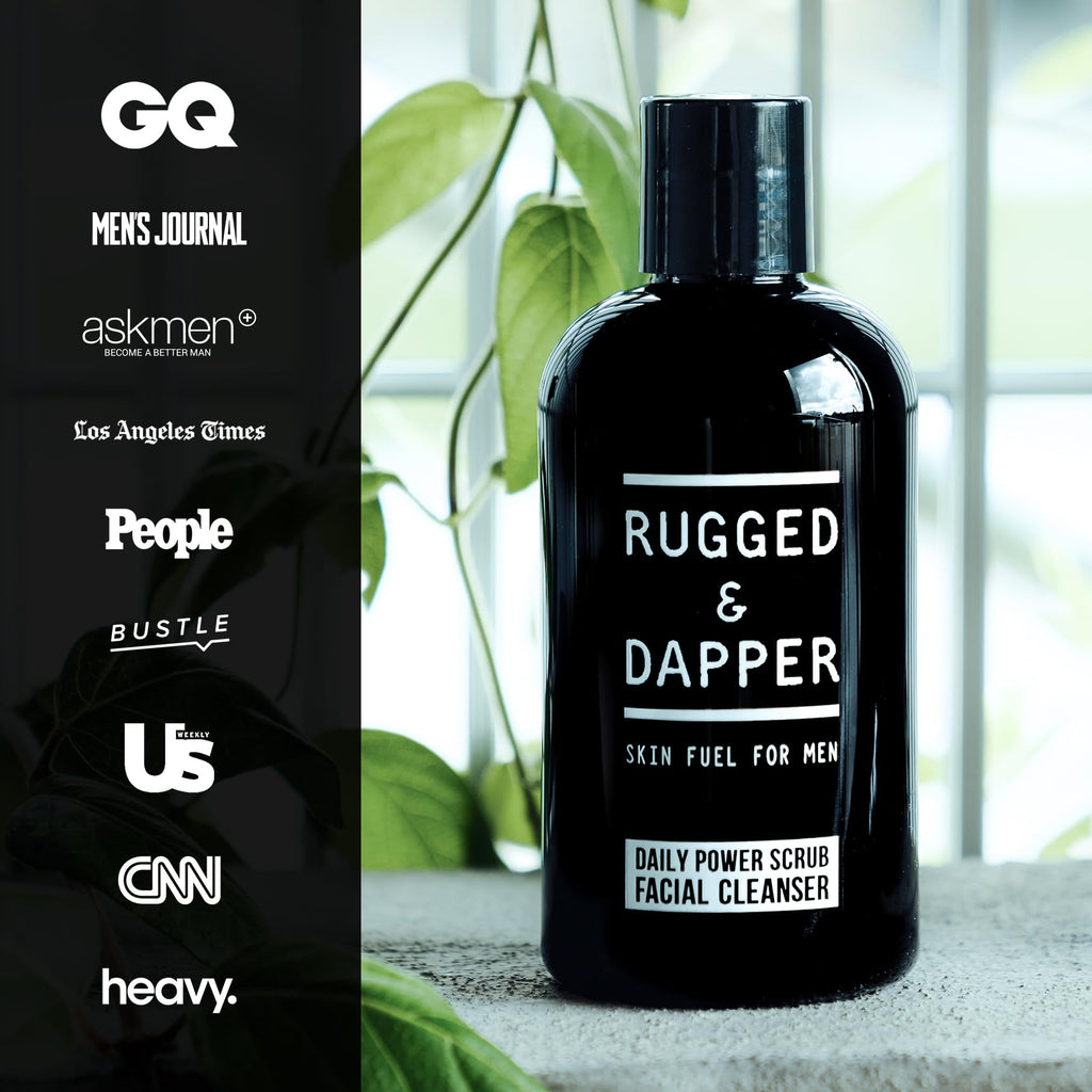 RUGGED & DAPPER - Daily Mens Face Wash + Scrub - 5 Month Supply - Deep Exfoliating Cleanser - Prevents Breakouts - Acne Face Wash Men's - USA Made with Natural Ingredients