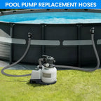 1.5" x 59" Pool Hose Replacement, Pack of 2 - Compatible with Above Ground Pools Filter Pump Hoses, Sand Filters, Saltwater Systems (1,500-2,500 GPH), Grey