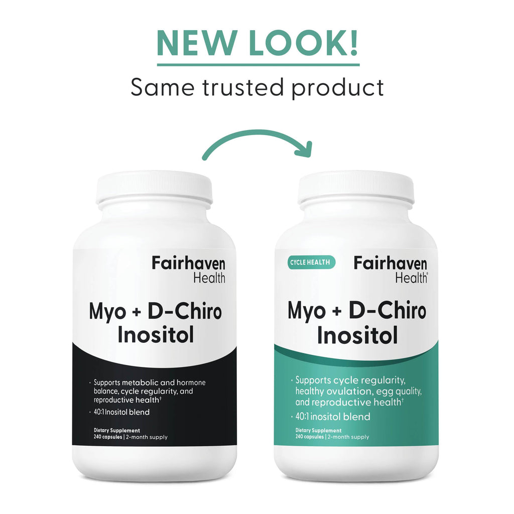 Fairhaven Health Myo-Inositol and D-Chiro Inositol Supplement for Women | 40:1 Ratio | Female Fertility Supplement for Women and Hormone Balance* | Vegan | 240 Myo & D-Chiro Inositol Capsules