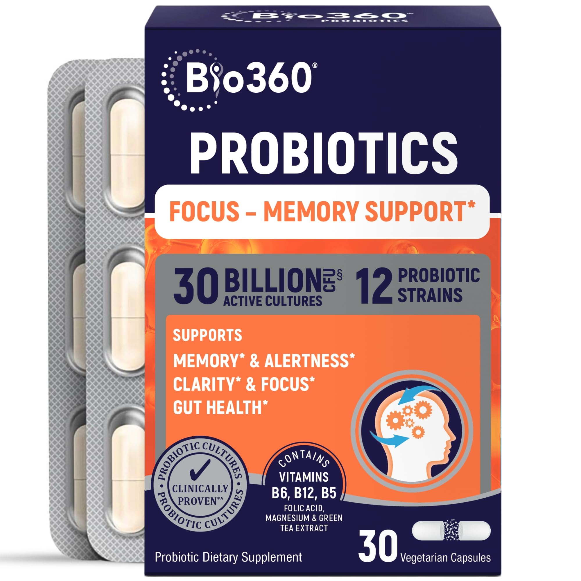 Bio360 Cognitive Support, 30 Vegan Supplements (30 Count (Pack of 1))