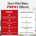 Prima Ancestral Protein Bar | 21g Grass Fed Whey + Collagen | Beef Tallow, Raw Honey | Seed Oil Free | Cacao - 7 Pack