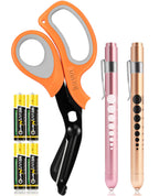 MEUUT 3 Pack Medical Scissors with Pen Lights and 4 AAA Batteries for Nurse