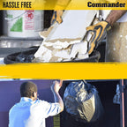Commander 55 Gallon 3 MIL (eq) Heavy Duty Contractor Bags with Flap Ties - 36" x 56" with flaps - For Contractor,Industrial,& Outdoor,(Pack of 20)
