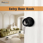Probrico Black Door Knob Exterior Door Knobs with Lock, Keyed Alike Door Locksets for Front Door, Interior Door Lock with Ball Knob, Black Finished, 5 Pack