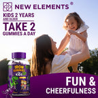 Iron Dinosaur Gummies for Kids with Vitamin C | Sugar-Free, Vegan, Gluten-Free & Non-GMO | Anemia Relief, Energy & Blood Health Support | Grape Flavor, Pectin-Based for Optimal Health (Pack of 2)