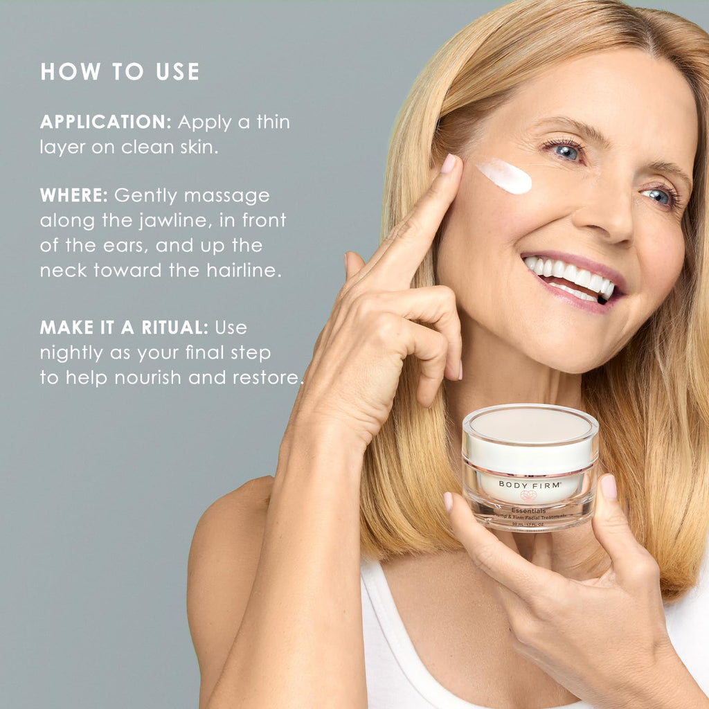 BODY FIRM Crepe Erase Plump & Firm Facial Treatment, Anti-Aging Skin Care, Hydrating Face Moisturizer, Night Cream for Face and Neck, Moisturizing and Firming, Supports Wrinkle & Crepe Skin, 1.7 fl oz