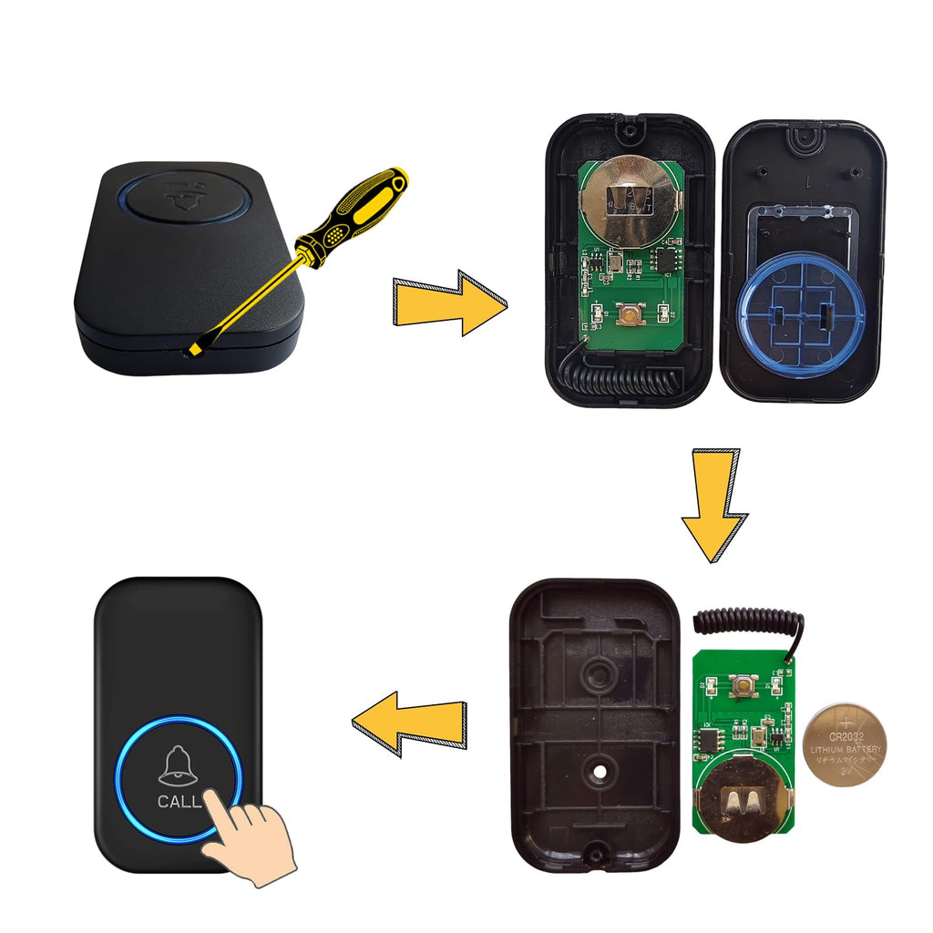 Caregiver Pager, FullHouse Wireless Call Button 1000+ Feet, SOS Alert Nurse Calling Elderly Fall Help System for Patient/Disabled Monitoring at Home, IP55 Waterproof