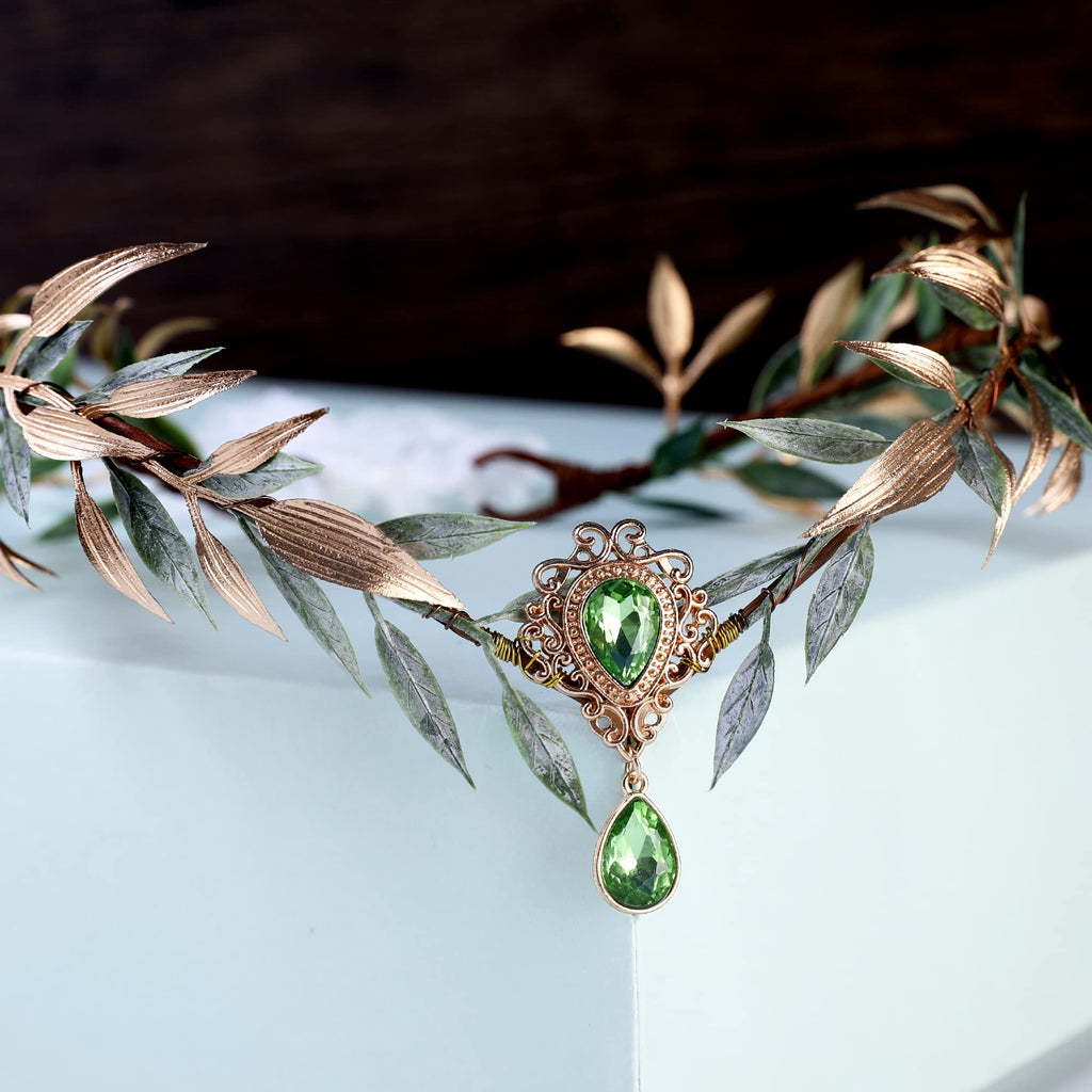 MOSTORY Renaissance Fairy Flower Crown, Woodland Elf Crown Headpiece