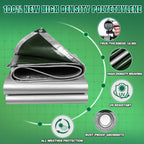 TA*RP YXCN Extra Heavy Duty Tarp 12x20 Ft, 16 Mil Thick Waterproof Poly Tarps Cover UV Resistant, Rip & Tear Proof with Metal Grommets Every 20 Inche (Silver/Green)