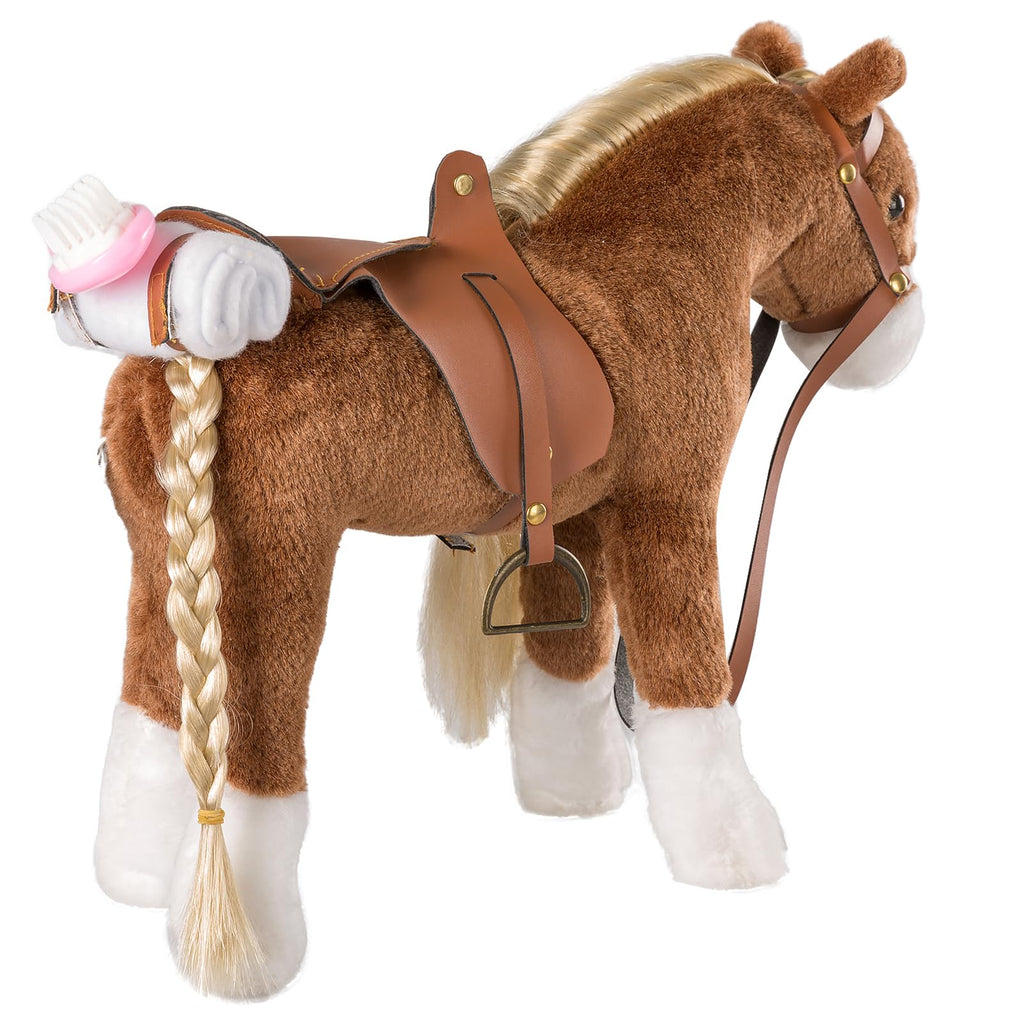 HollyHOME Horse Stuffed Animal，Horse Toys for Girls, Brown Pony, 11"
