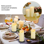Fo32won Flameless Flickering Candles with Remote Timer, Set of 6 Ivory Led Battery Operated Candles for Home Decor Xmas Halloween (D3 x H3 3" 4" 5" 6" 7")