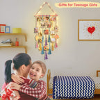 Macrame Hanging Photo Display Wall Boho Room Decor for Teen Girl Gifts