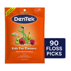 DenTek Fun Flossers – Kids Floss Picks with Wild Fruit Flavor, 90 Count