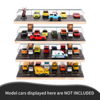 Saichotoy Display Case Compatible with Hot Wheels & Matchbox, 1/64 Scale Diecast Toy Car Storage, Parking Garage Diorama - Freestanding Storage with 4 Levels 24 Spots Maximum 40 Cars