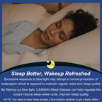 CAXMAN 99.9% Blue Light Blocking Glasses Sleep Glasses Orange Tinted Lens for Good Sleep Fit Over Glasses Fully Covered Your Eyes Black