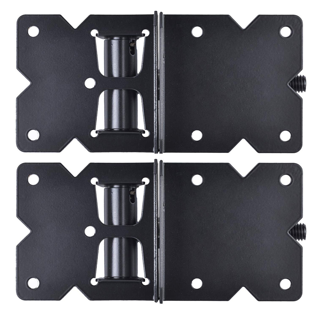 Self Closing Gate Hardware Hinges Heavy Duty for Wooden/Vinyl/PVC Fences,90 Degree Adjustable, with Installation Screws and Swing Adjuster Tool,2 Pack/Set,Black