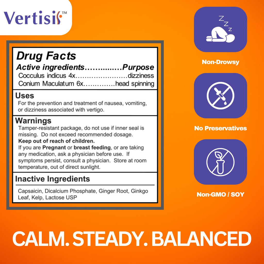 Eradicate Vertigo with Vertisil Real Medicine (60 Capsules) 2 Bottle by Scientific Health