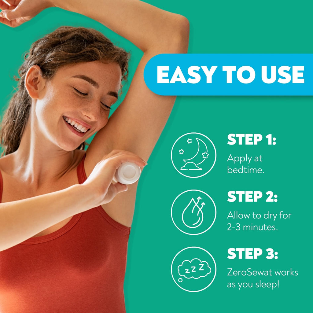 ZeroSweat Antiperspirant Deodorant | Clinical Strength Hyperhidrosis Treatment - Reduces Armpit Sweat 1.2 Fl.Oz (1 Pack)