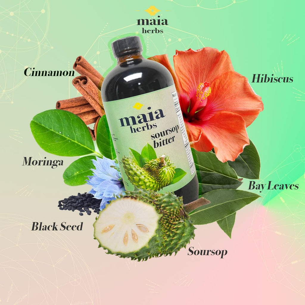 Maia Herbs Soursop Bitters Liquid 16oz - Premium Holistic Immune Boost