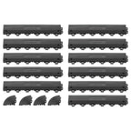 VEVOR Transition Edge Kit, 11-Piece, Durable PP Interlocking Modular Garage Floor Edging, Easy Installation, Only Compatible with VEVOR Drainage Mats, Black，Female