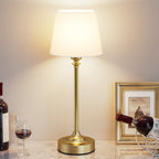 Cordless Table Lamp Rechargeable Gold - 1 Pack Brass 4000mAH Battery Operated Lamp for Decor, 3000K Stepless Dimming Touch Control Wireless Lamp for Bedroom, Dining Table, Counter, Living Room