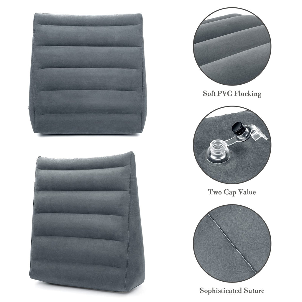 USHMA Inflatable Wedge Pillow, Portable Travel Wedge Pillow, Fast Inflation & Deflation Inflatable Wedge Pillows for Travel, Blow Up Sleeping Back Knee Bed