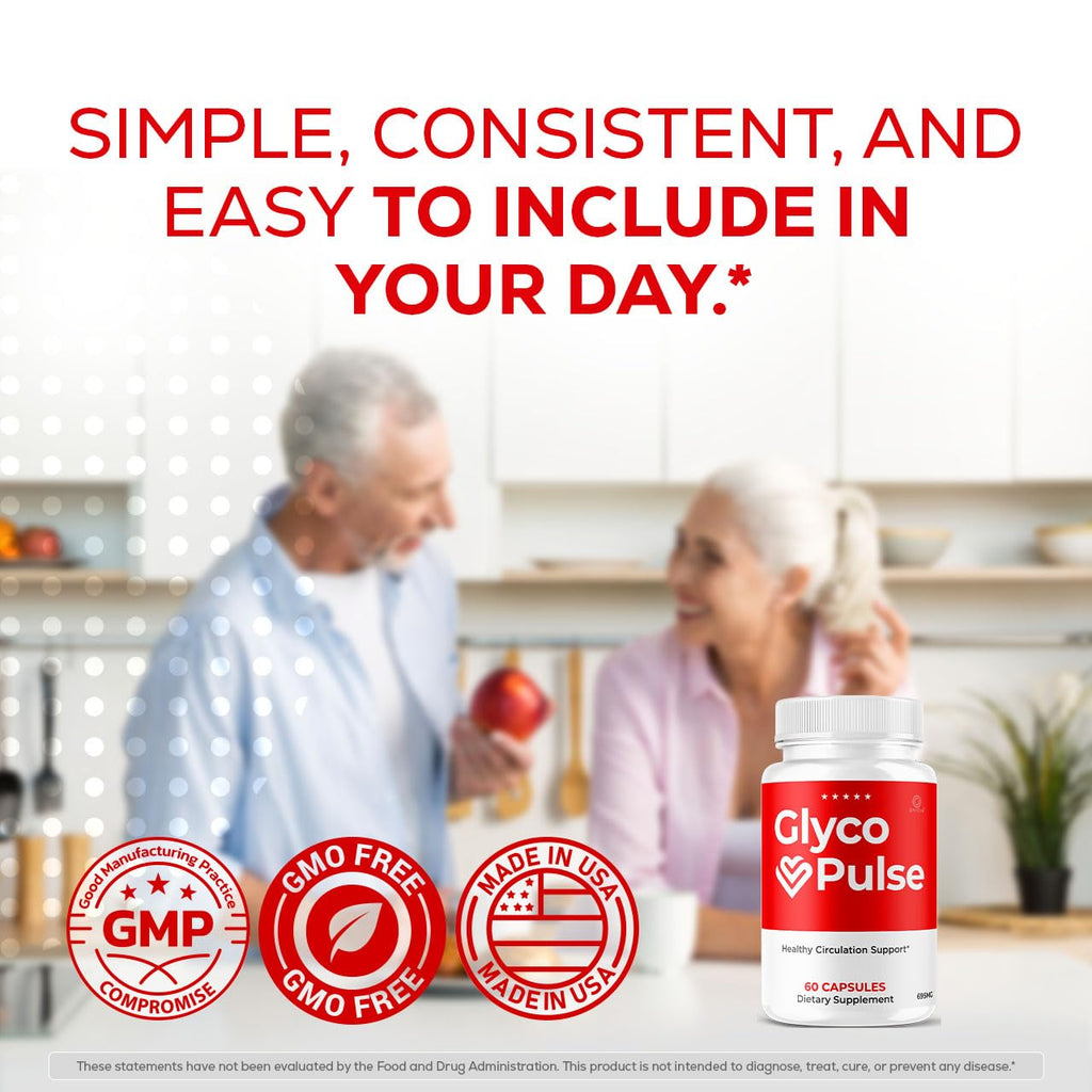 Glyco Pulse Capsules - Official GlycoPulse Pills Advanced Premium Formula Support Maximum Strength, All Natural Ingredients Vitamins for Overall Health & Wellness, 60 Capsules for 1 Month