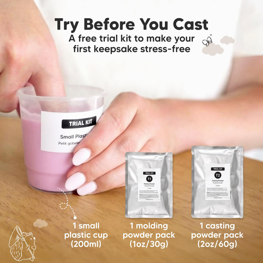 KeaBabies Baby Casting Kit Hands and Feet Mold 3D,Newborn (Round, Ash Wood)