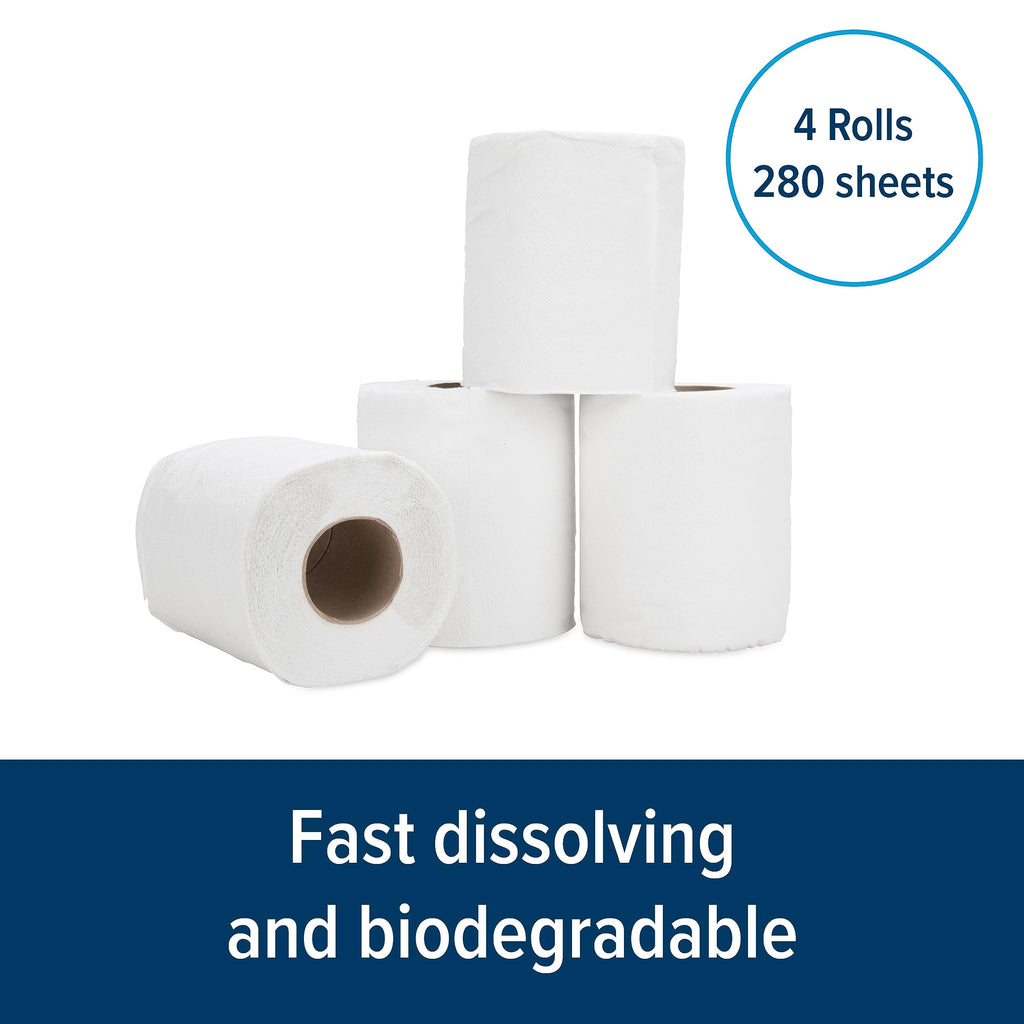 Camco 1-Ply RV Toilet Paper - 4 Rolls - Quick Dissolve & Septic Safe