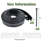 Garden Edging 60ft x 2 Inch Black Landscape Edging, 54 Spikes for Lawn 2 Inch Tall