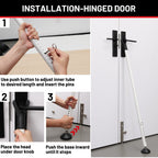 Door Security Bar 2 Pack, Heavy Duty Metal Door Stoppers, 2 in 1 Adjustable Door Jammer 18-51 Inch for Hinged & Sliding Patio Doors, Large Non-Slip Base for Apartment Home Travel Hotel Dorm