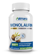 Palmara Health Premium Monolaurin 1,200mg per 2 capusle Serving, 1 Pack (100 Capsules)