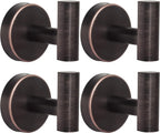 Kruodop Towel Hooks for Bathroom,4 Packs Wall Mount Towel Holder,Black Matte Wall Robe Hook,Stainless Steel Heavy Duty Door Hanger Towel Hook for Kitchen, Bedroom,Hotel,Pool,Coats - Red Bronze