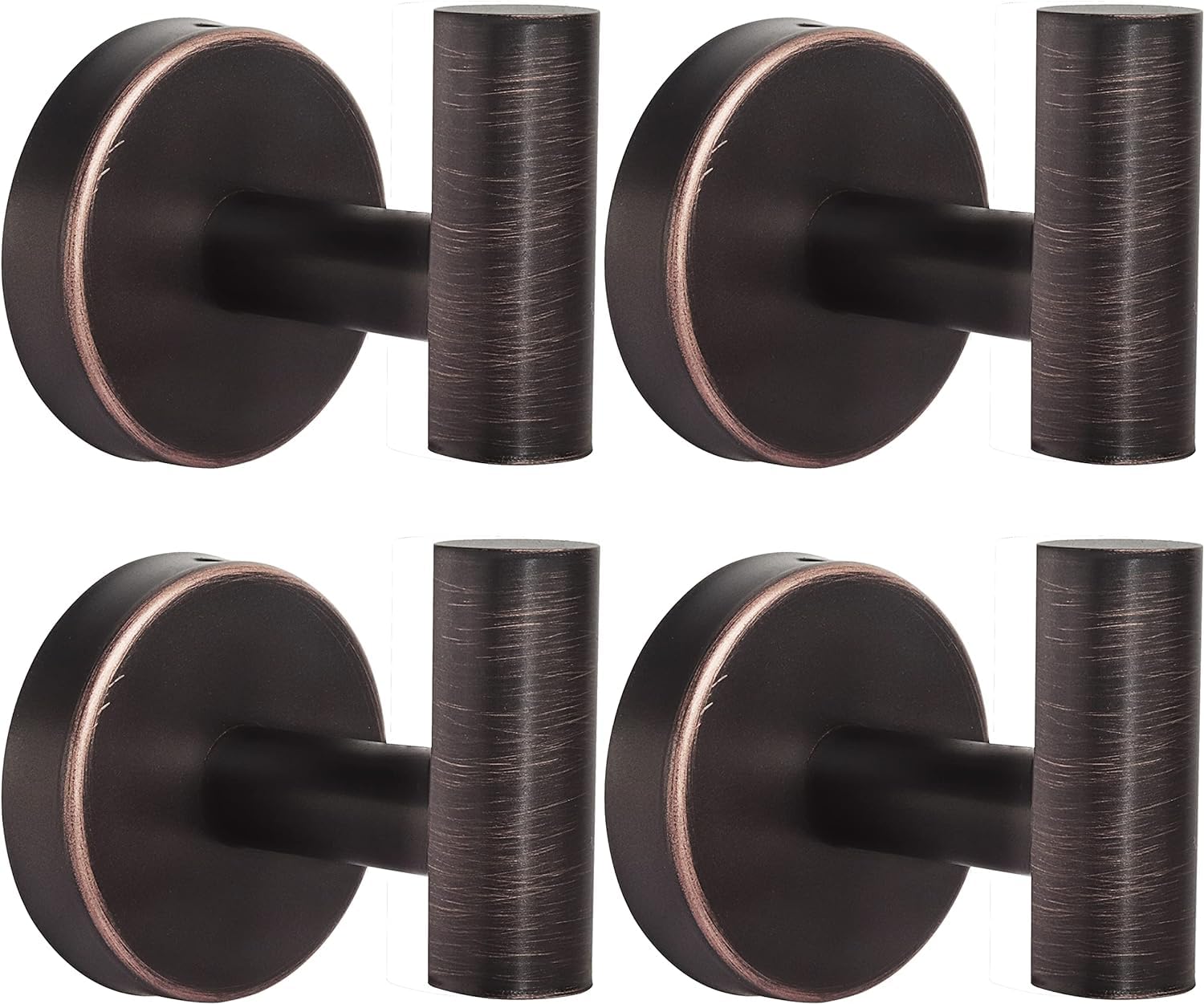 Kruodop Towel Hooks for Bathroom,4 Packs Wall Mount Towel Holder,Black Matte Wall Robe Hook,Stainless Steel Heavy Duty Door Hanger Towel Hook for Kitchen, Bedroom,Hotel,Pool,Coats - Red Bronze