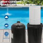 XtremepowerUS 175 sq/ft Swimming Pool Cartridge Filter In-Ground Pool/Spa Swimming Pool Filter for Pool Up to 52,800 Gallons, Pressure Gauge, Filter Included, 2" Inlet/Outlet