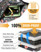 SafeDelux Smell Proof Bag, Odor Proof Bag with Combination Lock, Durable Smell Proof Container with Carbon Lining, Secure Odorless Travel Pouch for Home & On-the-Go (Green Combo)