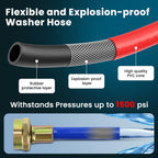 4FT Rubber Washing Machine Hoses for Washer Flexible Burst-proof Rubber Hot and Cold Water hoses 3/4 inch NPT Washer Water Hoses - 2 pack by Fetechmate