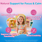BudLive Mood Mystic Saffron Gummies for Kids 4+ - Saffron Extract Supplements with GABA, Focus Calming Gummies Supports Happy & Cognition, Sugar Free Raspberry, 120 Counts