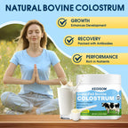 KEDISOM Grass-Fed Bovine Colostrum Supplement Powder - 60% High IgG 3000 mg for Gut Health, Immune Support - Easy to Mix Natural Liposomal Colostrum Superfood, Unflavored, 50 Servings