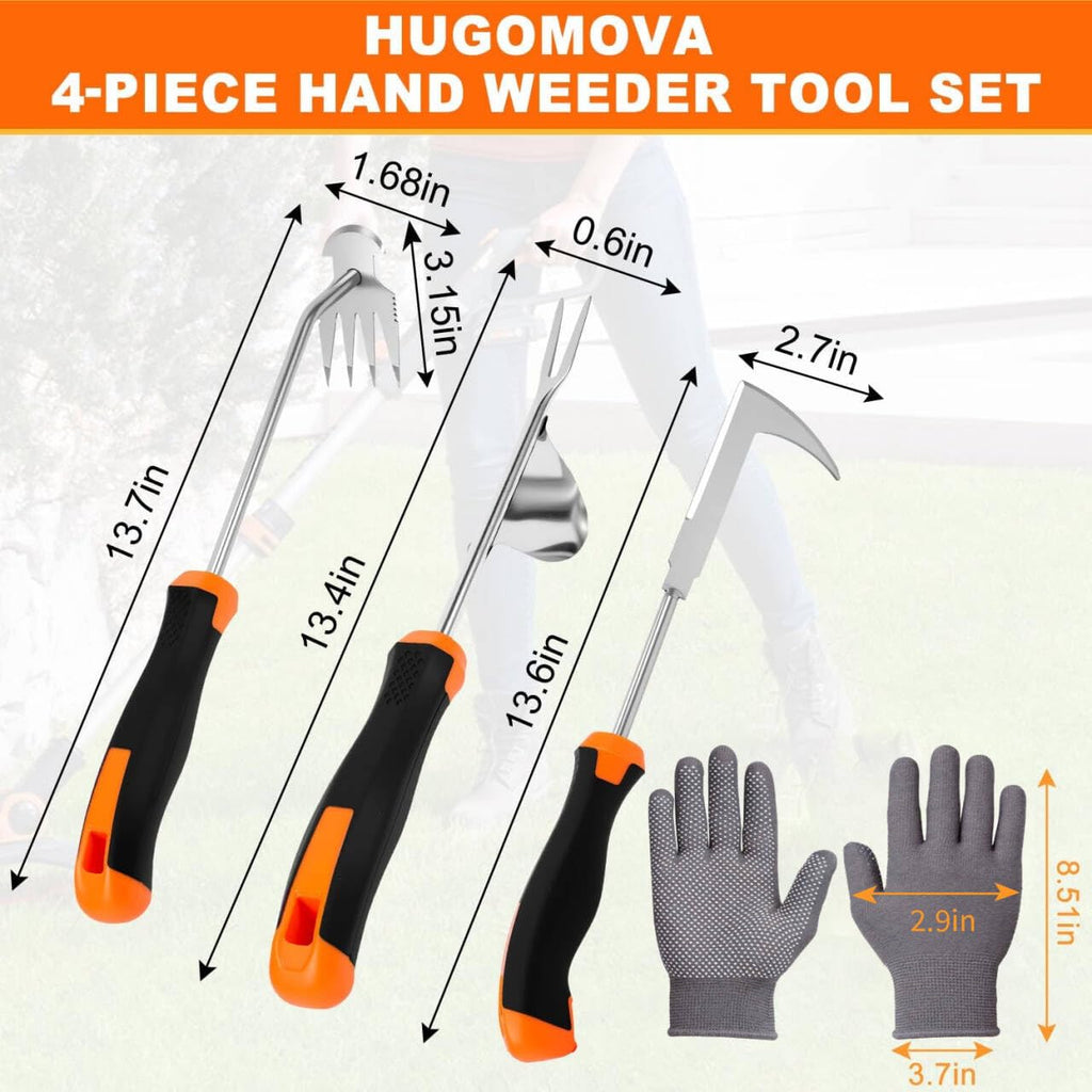 2026 Weed Puller Tool, 4 Pack New Garden Stainless Steel Weeder Tool Hand Weeder Tool,Multi-Purpose Weed Remover Tool Weeding Tools for Gardening