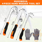 2026 Weed Puller Tool, 4 Pack New Garden Stainless Steel Weeder Tool Hand Weeder Tool,Multi-Purpose Weed Remover Tool Weeding Tools for Gardening