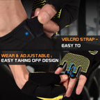 Sunnex Gym Gloves - Fingerless, Breathable Fitness Gloves for Weightlifting, Sports Training