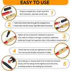 16-14 Gauge Wire Butt Connectors 20 PCS Brass Mechanical Butt Splice Connectors Kit 16-14 AWG Screw Sleeve Butt Splices Quick Connect Wire Connectors Mechanical Splices with 20 PCS 3:1 Heat Shrinks