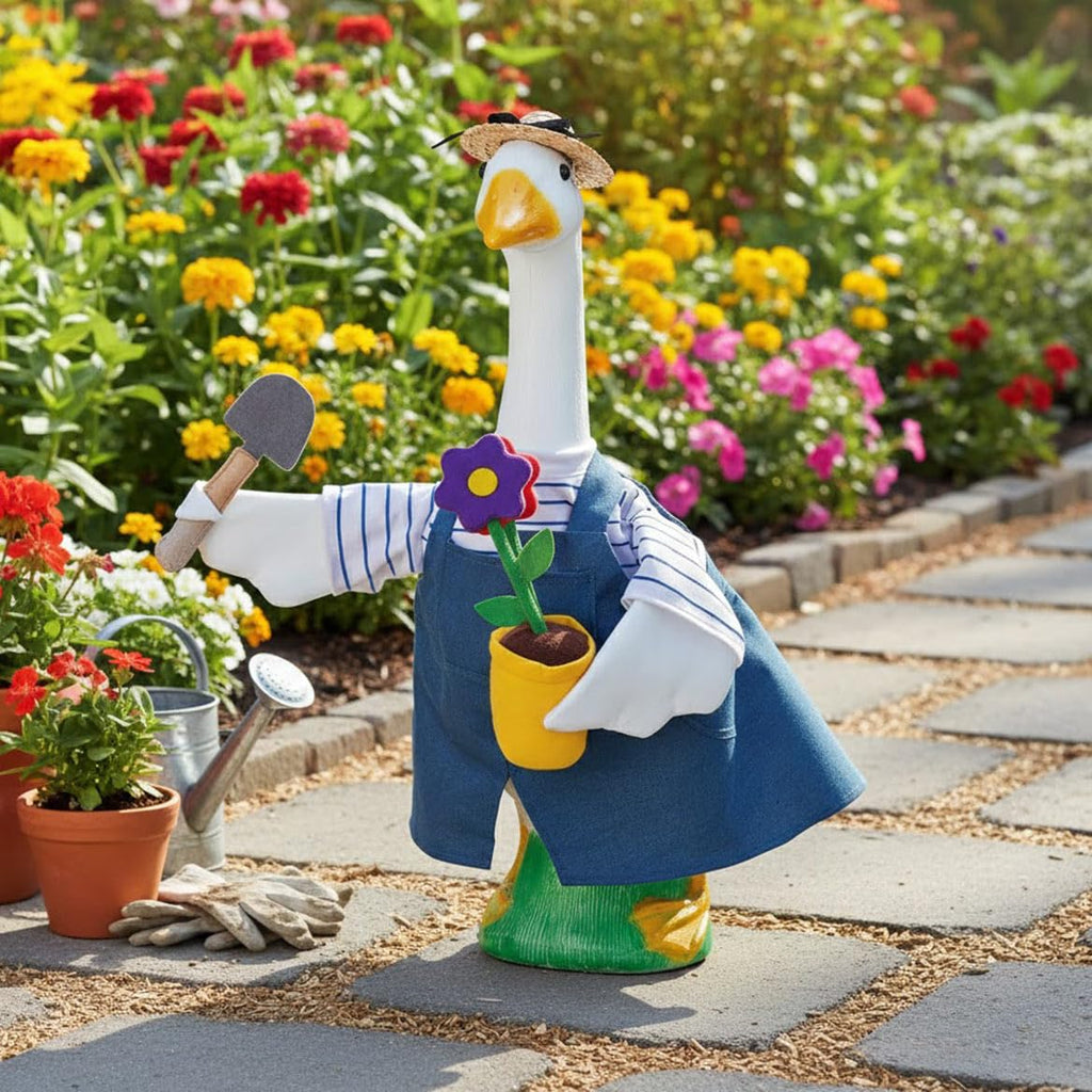 Gaggleville Gardener Goose Outfit, Fits Large 23" H Statue, by Fox