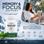 Bricker Labs Brain Aid Memory Matters – Nootropic Brain Supplement with Neumentix Spearmint Extract, Supports Memory, Focus, Mental Clarity & Cognitive Performance, Non-Stimulant Brain Health Support