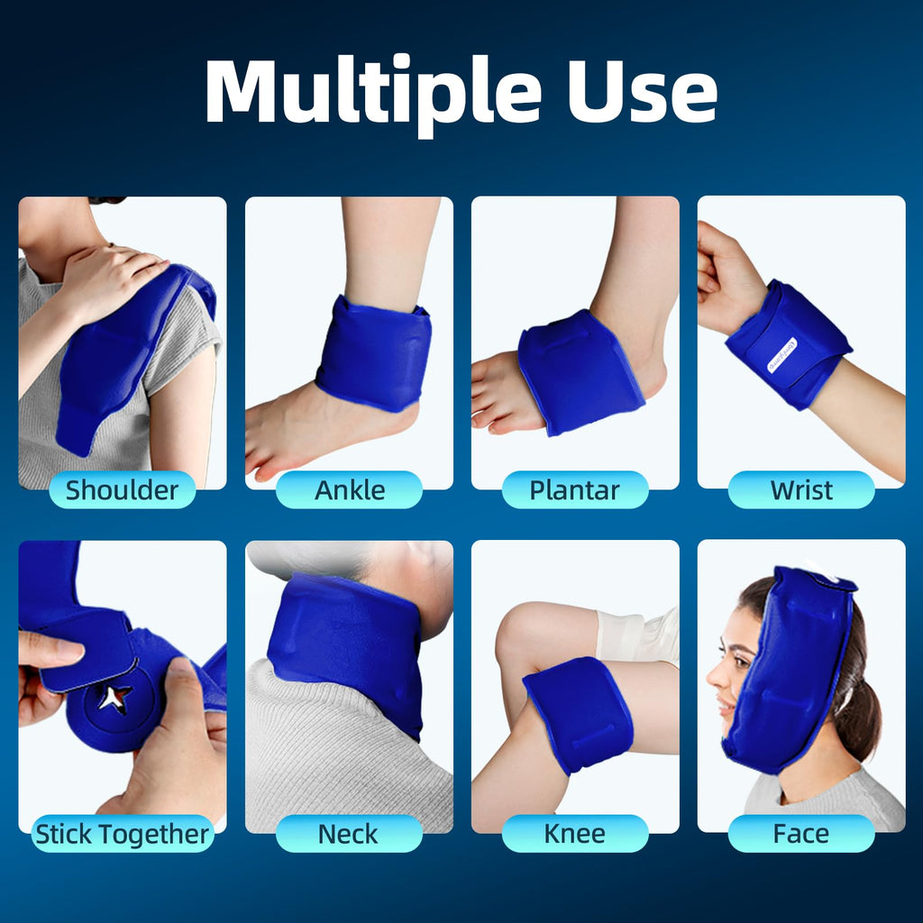 Comfytemp Wrist Ice Pack Wrap Carpal Tunnel Relief Wrist Brace, 2 Packs, FSA Eligible HSA, Gel Ice Packs for Injuries Reusable Wrap for Hand Pain, Hot Cold Compress Hand Brace, Dark Blue